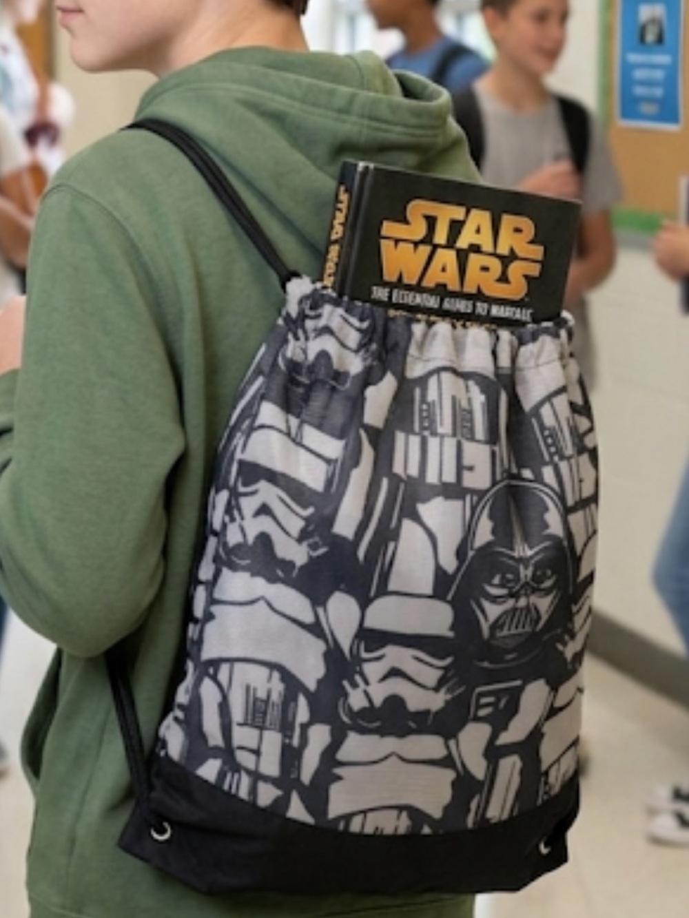 Star Wars Bag Stormtrooper Backpack Drawstring Book Bag Black & White